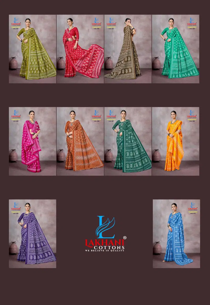 Sanganeri Print Vol 01 By Lakhani Heavy Cotton Printed Saree Bulk Orders In India